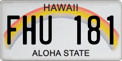 HI license plate FHU181