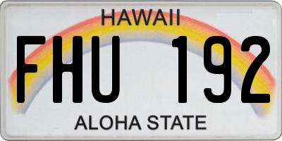 HI license plate FHU192