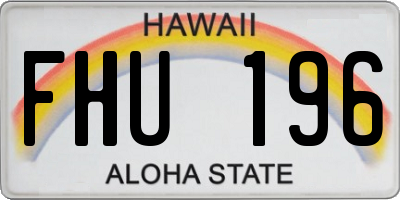 HI license plate FHU196