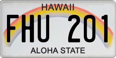 HI license plate FHU201