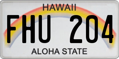 HI license plate FHU204