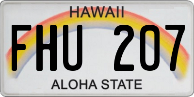 HI license plate FHU207