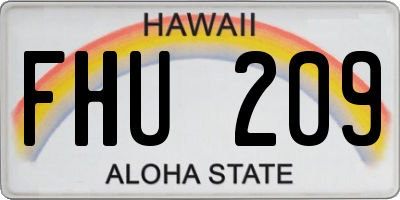 HI license plate FHU209