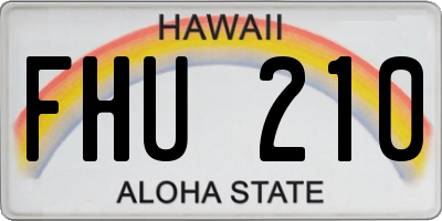 HI license plate FHU210