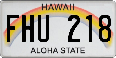 HI license plate FHU218