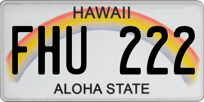 HI license plate FHU222