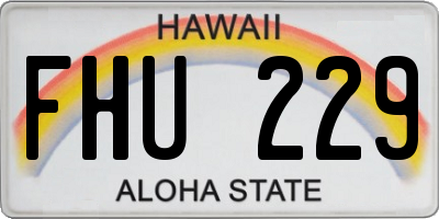 HI license plate FHU229