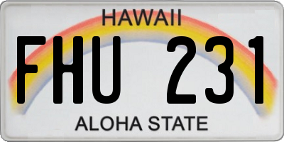 HI license plate FHU231