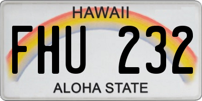 HI license plate FHU232