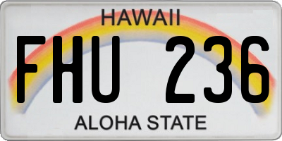 HI license plate FHU236