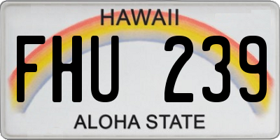HI license plate FHU239