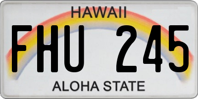 HI license plate FHU245
