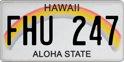 HI license plate FHU247