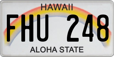 HI license plate FHU248