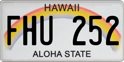 HI license plate FHU252