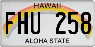 HI license plate FHU258