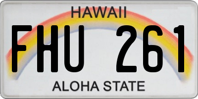 HI license plate FHU261
