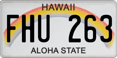 HI license plate FHU263