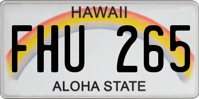 HI license plate FHU265
