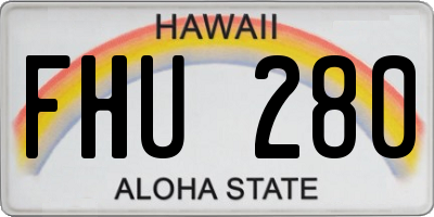 HI license plate FHU280