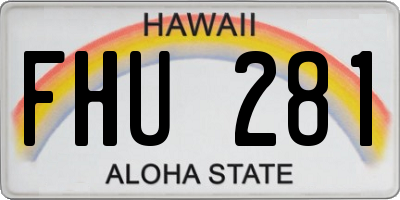 HI license plate FHU281