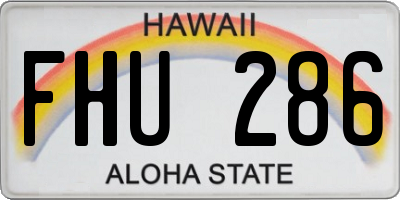HI license plate FHU286