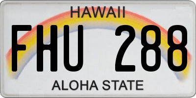 HI license plate FHU288