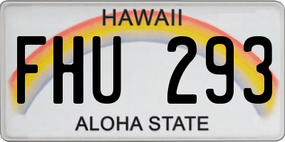 HI license plate FHU293