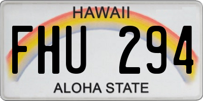 HI license plate FHU294