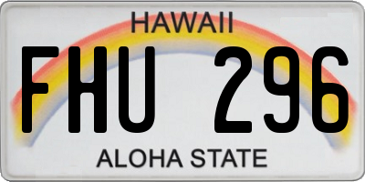 HI license plate FHU296