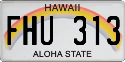 HI license plate FHU313