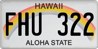 HI license plate FHU322