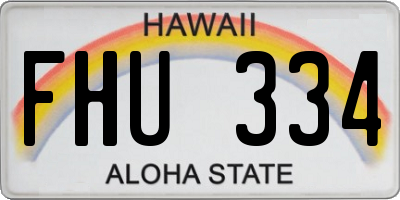 HI license plate FHU334