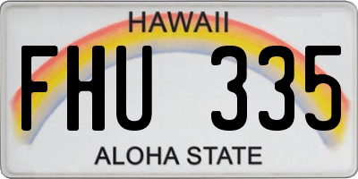 HI license plate FHU335