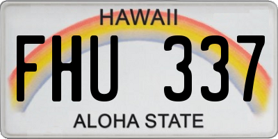 HI license plate FHU337