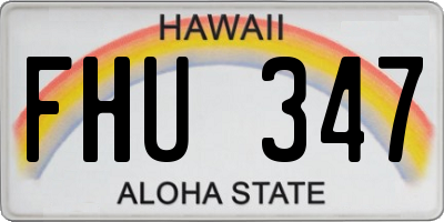HI license plate FHU347
