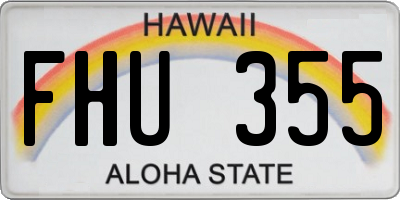 HI license plate FHU355