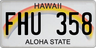 HI license plate FHU358