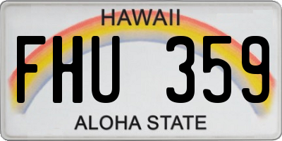HI license plate FHU359
