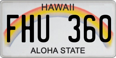 HI license plate FHU360
