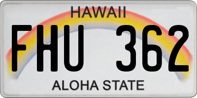 HI license plate FHU362