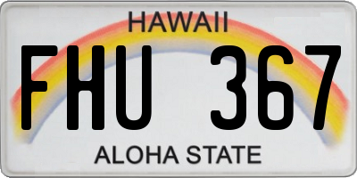 HI license plate FHU367