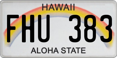 HI license plate FHU383