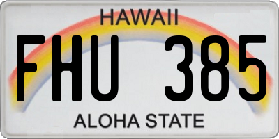 HI license plate FHU385