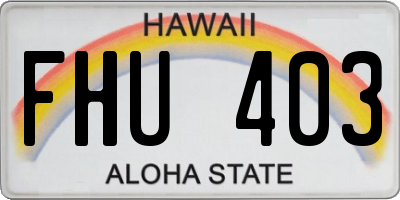 HI license plate FHU403