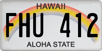HI license plate FHU412