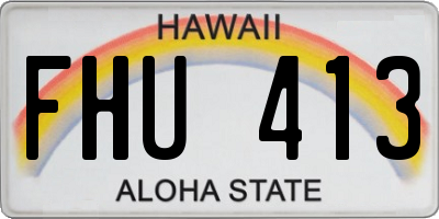 HI license plate FHU413