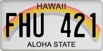 HI license plate FHU421