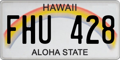 HI license plate FHU428