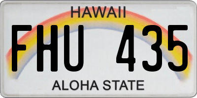 HI license plate FHU435